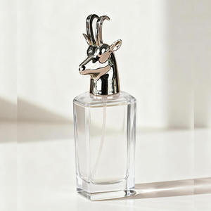 Botella de Perfume de Vidrio Transparente Tipo OBM con Atomizador en Forma de Cabeza de Ciervo, Envase de Fragancia Personalizado para Uso Manual, Unisex - Product Image 3