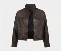 Veste en cuir PU jaune pour homme, col montant, fermeture éclair, style moto, doublure satinée, automne