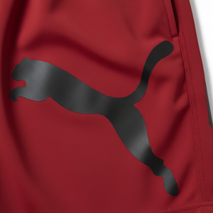 For Men's Red Sport Shorts Front Logo Mid Elastic Waist Quick Dry Solid Color Digital Printed Woven Polyester - Product Image 2