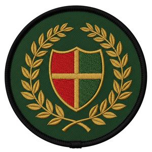 Parche de Escudo Triangular de Regalia Masónica, Insignia de Masonería Bordada Personalizada, Símbolo Circular Dorado, Tela Marrón, Calcomanía Termoadhesiva - Product Image 3