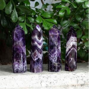 Natural Chevron Amethyst Crystal Tower Hand Polished Purple Healing Gemstone Point Meditation Reiki Chakra Energy - Product Image 4
