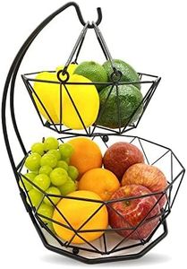 Panier à fruits en fer à deux niveaux pour l'étiquetage privé, idéal pour gagner de la place et organiser les fruits avec des niveaux de rangement supérieur et inférieur - Product Image 4