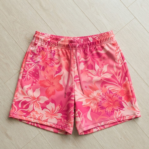 Shorts de plage sublimés pour femmes avec cordon de serrage à la taille, longueur mi-longue, style décontracté, sublimation, 100% polyester respirant, shorts pour femmes - Product Image 6