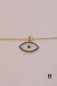 Pendentif de protection œil de luxe, collier en or 14K/18K avec diamants de laboratoire/naturels, fournisseur de bijoux en gros - Product Image 5