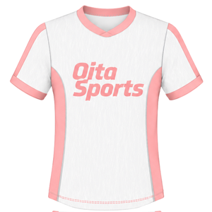 Camiseta Deportiva de Rugby Rosa Coral, Manga Corta, Cuello en V, Uniforme de Equipo Personalizado, Transpirable, para Entrenamiento Atlético - Product Image 1