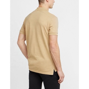 Polo de Rugby Personalizado para Hombre, Color Beige, Algodón Piqué, Manga Corta, Cuello con Botones, Color Sólido, Ropa Casual de Verano - Product Image 4