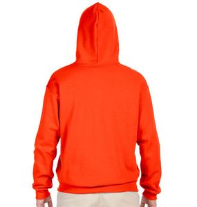 Sweat-shirt à capuche orange pour homme, couleur unie, décontracté, en polaire, coupe classique, pour l'automne, avec poche kangourou - Product Image 2