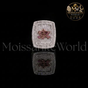 Bague de mariage pour homme en argent sterling certifié luxe, sertie de moissanite, avec rubis plaqué or, style hip-hop - Product Image 4