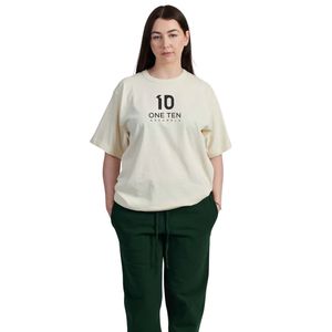 เสื้อยืดผู้หญิงทรงหลวม สีธรรมชาติ ผ้าฝ้ายนุ่ม คอกลม แขนสั้น เรียบง่าย สวมใส่สบายทุกวัน - Product Image 1