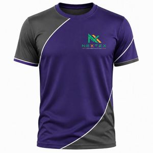เสื้อยืดคอกลมแขนสั้นลายกราฟิกบล็อกสีสำหรับผู้ชาย - Product Image 2