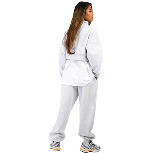 Womens Pullover Hoodie Tracksuit <b>Two</b> <b>Piece</b> Casual Fleece <b>Lounge</b> <b>Set</b> Relaxed Fit Elastic Waist Cuffed Activewear Workout Outfit - Product Image 2