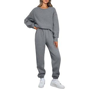 Conjunto de Sudadera con Capucha y Pantalones Deportivos de Pierna Recta para Mujer, Ropa Casual Cálida de Invierno, Mezcla de Algodón Suave - Product Image 1