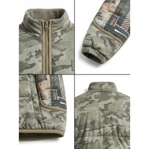 Wholesale High Quality Waterproof Breathable 100% Polyester Long Stand Collar Streetwear Front Logo Casual Puffer <b>Jacket</b> - Product Image 4