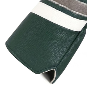 SOSH4 Customized Colors PU Leather Striped <b>Waterproof</b> Golf Headcovers with Elastic-Band Closure <b>Set</b> 3 Protective Covers Drivers - Product Image 2