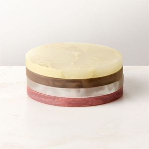 Square Resin <b>Coaster</b> <b>Set</b> With Anti Slip Bottom And Thick Durable Construction For Kitchen Dining - Product Image 5