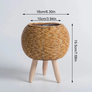Fabricant vietnamien de pots de rangement au sol en rotin de style rétro avec poignées, tissés à la main, écologiques - Product Image 6