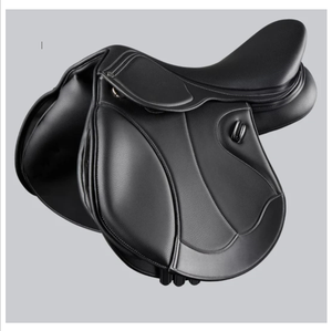 Silla de Montar Inglesa para Salto y Doma Clásica de Contacto Cercano con Cuero Sintético, Arco de Madera y Herrajes de Latón - Product Image 1