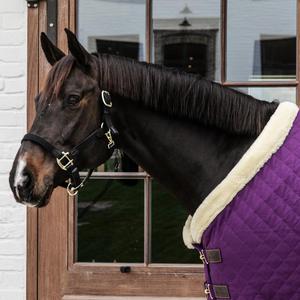 Couverture de luxe pour cheval en velours de laine intérieur, polaire d'hiver, couleur unie, en sergé, pour écurie - Product Image 5