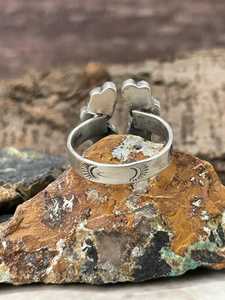 Heart Collection Kingman Turquoise <b>Adjustable</b> <b>Ring</b> Sterling Silver Handmade Southwestern Boho Statement Jewelry Gift for Her - Product Image 4