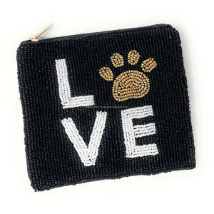 Porte-monnaie perlé « Meilleure tante de tous les temps » noir et rose, mini portefeuille zippé, cadeau familial, vente en gros pour boutiques - Product Image 5