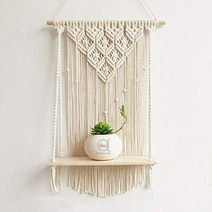 MORE Décoration murale en macramé bohème indien en coton tissé à la main pour chambre à coucher, couloir, chambres d'enfants et d'adolescents, toutes occasions - Product Image 1
