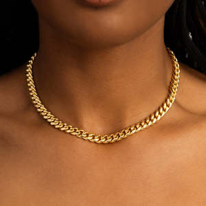 8mm Miami Cuban Chain <b>Necklace</b> 18K Gold Plated 925 Sterling <b>Silver</b> Cuban Link Chain <b>for</b> <b>Men</b> and Women - Product Image 5