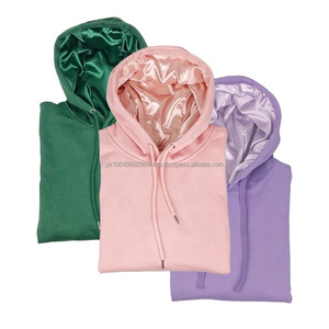 OEM Sudaderass Por Mayor Sweat à capuche doublé en soie et coton 100% avec logo personnalisé Automne Hiver Sweats à capuche en satin de luxe pour hommes - Product Image 1