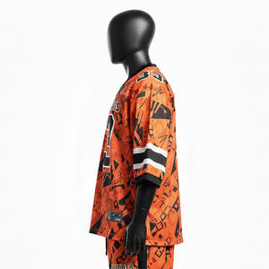 Camiseta de fútbol para hombre, transpirable, de poliéster entrelazado, con logo personalizado, 100% algodón, corte holgado, estampada. - Product Image 4