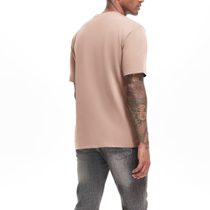 T-shirt décontracté pour homme, coupe ample, style tendance de luxe, broderie logo personnalisée OEM, livraison rapide, grandes tailles, avec bordure contrastante - Product Image 2