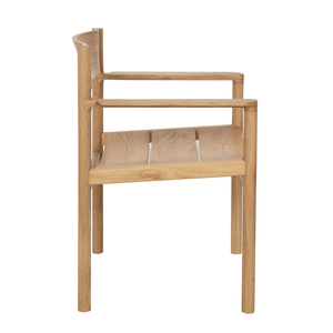 Chaise de salle à manger scandinave moderne en bois imperméable avec accoudoirs et dossier – Design stable pour mobilier de salle à manger domestique - Product Image 2
