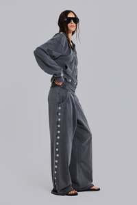 Pantalon de jogging cargo surdimensionné pour femme, style streetwear, délavé soleil, décontracté, en mélange de coton, effet vintage - Product Image 5