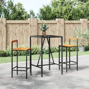 Conjunto de Bar para Jardín de Poliratán Negro de Resistencia Media, Colección de Comedor para Exteriores Elegante y Duradera - Product Image 1