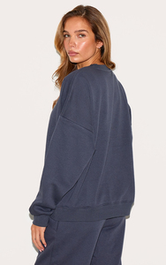 Ensemble de survêtement pour femmes, couleur unie, manches longues, col rond, coupe ample, fermeture à cordon, poches latérales, vêtements décontractés d'automne, 100% coton - Product Image 5