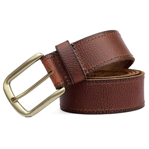 Ceintures en cuir véritable entièrement personnalisées avec logo, prix abordable, boucle en acier, boucle coulissante automatique, largeur 34 mm, pour hommes, en provenance du Pakistan - Product Image 2