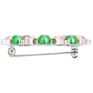 Pink Green Pearl Round Brooch Women Fashion Jewelry Crystal Beaded <b>Pin</b> Elegant Decorative Accessory Gift for Events Party Wear - Product Image 6