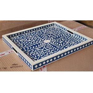 Plateau décoratif en nacre 2026 fait main avec incrustation de résine, meilleur coffret cadeau d'Inde, vente en gros - Product Image 4