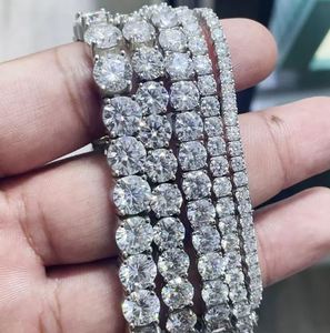 Pulsera de tenis de plata de ley con moissanita, chapada en oro, con dijes en forma de amantes, delicada, certificada, joyería de aniversario, para San Valentín, para él - Product Image 1