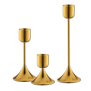 Ensemble de bougeoirs en métal doré style nordique luxueux, design botanique en forme de brindilles, support pour bougies coniques, pour une table de mariage élégante - Product Image 3