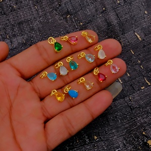 ชุดง่ามพลอยคาลซิโดนีทำด้วยมือพร้อมชุดง่ามชุบทองเครื่องประดับแนวมินิมอลเครื่องประดับขายส่ง - Product Image 2