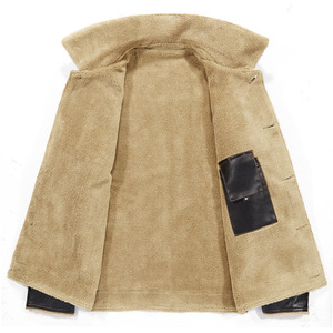 <b>Men</b> Sheepskin Leather <b>Jacket</b> Real Sherpa Style Winter Leather Fashion <b>Shearling</b> <b>Jacket</b> Boys New Brown Warm Fur Leather <b>Jacket</b> - Product Image 5
