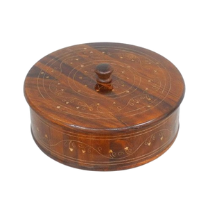 Most Selling Wooden Roti <b>Box</b> with Lid Brown Color Chapati Storage <b>Container</b> for Roti Dabba Storage Dining Roti <b>Box</b> - Product Image 4