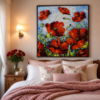 Peinture sur toile Impasto Rouge Animal, peinte à la main à l'huile, art texturé, décoration murale pour salon, abstraite, taille personnalisée