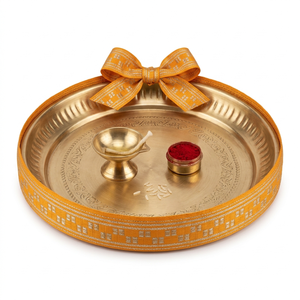 Ruban Jacquard Festif Neelkamal Industries 25mm Or Orange Vif avec Bordure Zari pour Décoration de Mariage, Bordures de Vêtements et Nœuds - Product Image 3