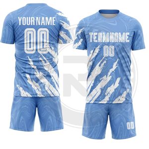 Ensemble d'uniformes de football modernes en tissu extensible durable, maillot et short pour l'entraînement, les matchs et le jeu quotidien - Product Image 3