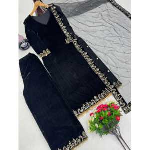 Ensemble haut, pantalon palazzo et dupatta pour femmes, vêtements de soirée de créateur - Product Image 4