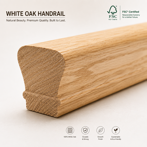 Barandilla de Madera Maciza de Roble Rojo, Diseño Moderno, Duradera, Ecológica, para Uso en Interiores y Exteriores, Aplicación en Hoteles - Product Image 1