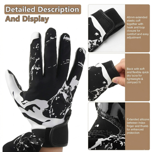 Gants de sport professionnels personnalisés de qualité supérieure avec logo antidérapant, respirants, à doigts entiers, pour le football américain - Product Image 6