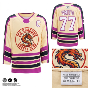 เสื้อฮอกกี้น้ำแข็งตาข่ายระบายอากาศแห้งเร็วพิมพ์ลายดิจิตอลตามสั่ง ป้องกันรังสียูวี น้ำหนักเบา ผลิตจากโพลีเอสเตอร์ พิมพ์ลายด้านหน้า สำหรับฝึกซ้อม ผู้ชาย - Product Image 3