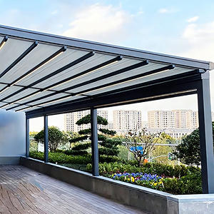Bâche rétractable pour pergolas, protection UV, pare-soleil rétractable, <span class=keywords><strong>pergola</strong></span> en aluminium certifiée CE pour jardin, terrasse, balcon - Product Image 3