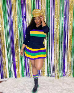 Camiseta Casual de Verano para Mujer, Tejida, 100% Algodón, Transpirable, en Blanco y Negro, para Mardi Gras - Product Image 5